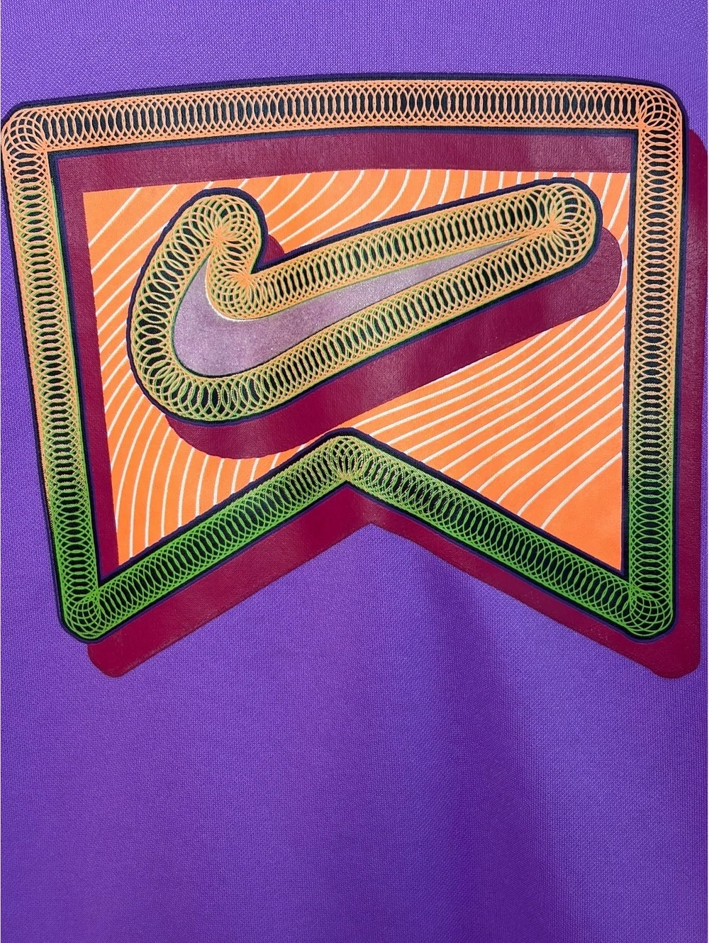 Nike Purple Pullover Hoodie with Colorful Logo XL
